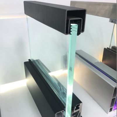 سیستم کانال U شیشه ای ثابت 800-1200 میلی متر با دستگیره آلومینیومی برای ایمنی و جذابیت زیبایی