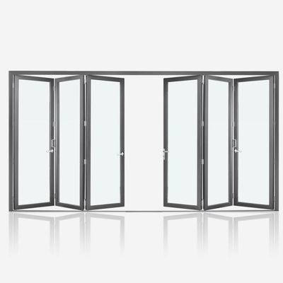 پنجره های تاشو شیشه ای آلومینیومی در بلوط طلایی برای مراکز کنوانسیون