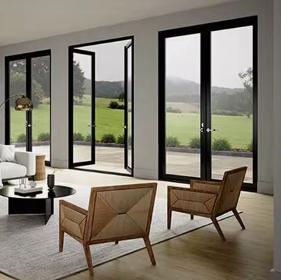 درب نوسانی با قاب آلیاژ آلومینیوم 6063-T5 با کیفیت بالا برای تنظیمات تجاری و مسکونی با لوازم جانبی سخت افزاری قابل تنظیم