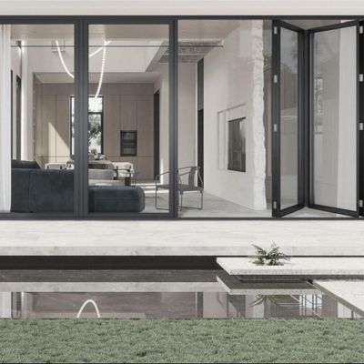 اندازه های سفارشی آلومینیوم درب های بیرونی دو لایه ای عایق حرارتی چند پانلی دوامدار