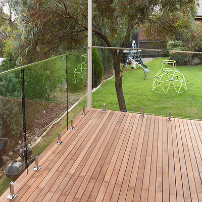 Aluminum U Channel Frameless 12mm Tempered Glass Outdoor Deck Balustrade System