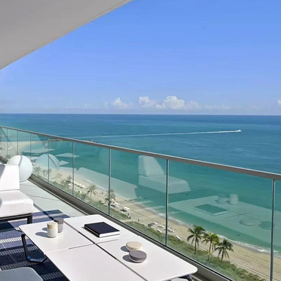 Anti Hurricane Safety Tempered Laminated Glass Exterior Railing Balastrade Balcony